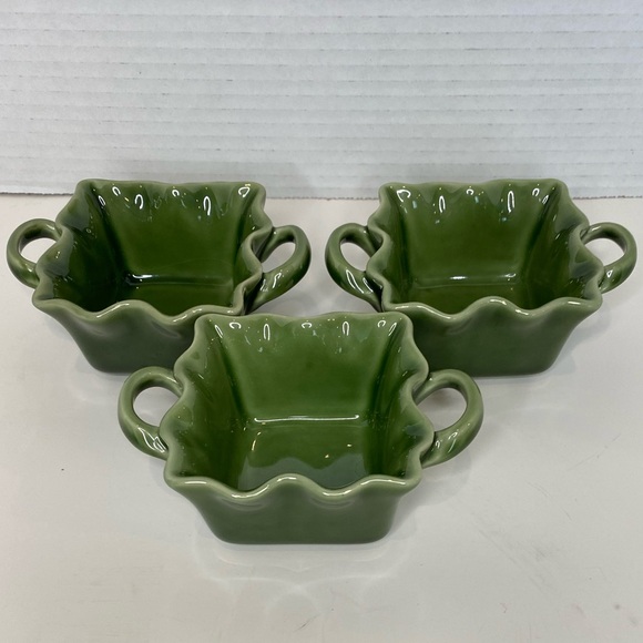 Three Bia China Cordon Bleu Wavy  Small Serving/Cookware Dishes with Handles - Picture 2 of 8